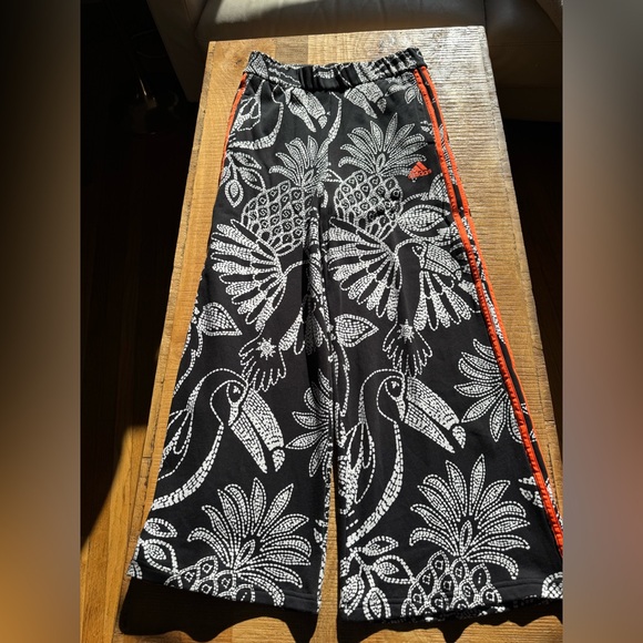 adidas Pants - Adidas Black and White Pants with Orange Trim